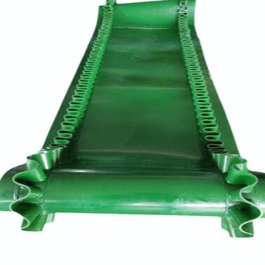 kopen Groene 2-laags hellende transportband met 1200 mm bandbreedte voor transport onder hoge hoek online manufacture
