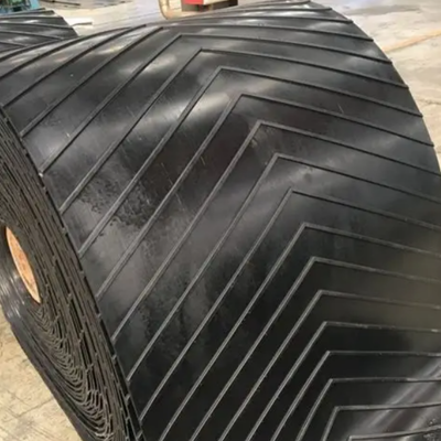 Black EP NN CP Pattern Rubber Conveyor Belt with 15mm Height and Grainy Pattern